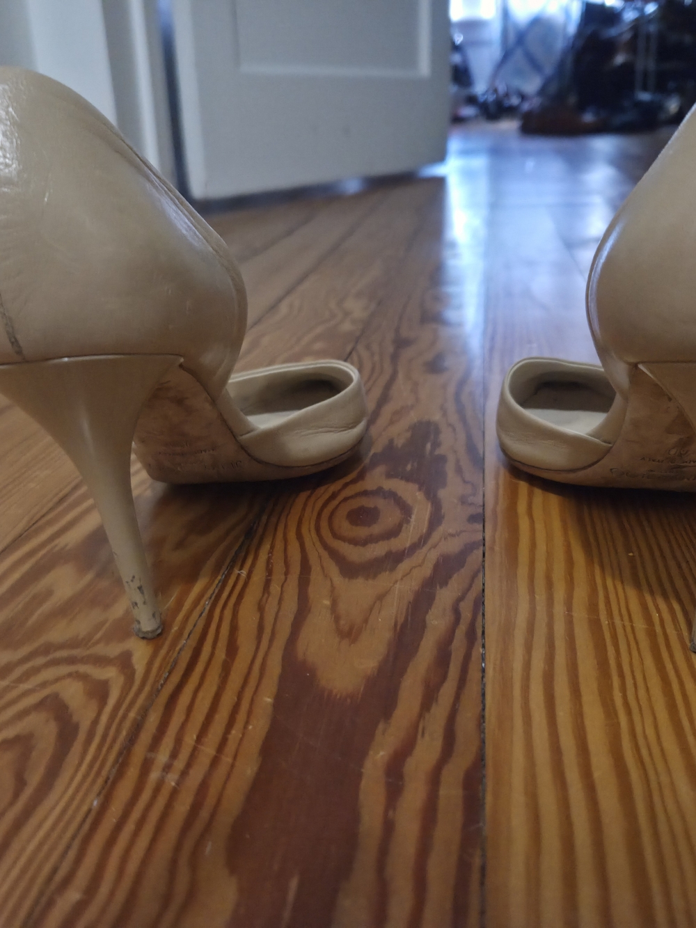 Jimmy Choo Nude Pointed-Toe Cutout Pumps - Picture 4 of 6